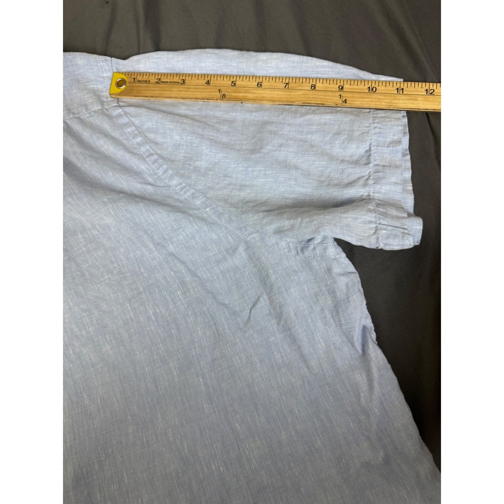 Brooks Brothers Baird McNutt Irish Linen Short Sleeve Shirt Blue 3XL Casual - Picture 6 of 15